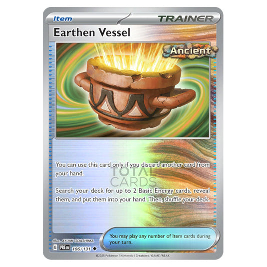 Earthen Vessel 106 Reverse Holo card from the Pokemon set Prismatic Evolutions