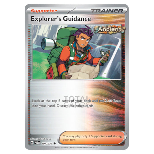 Explorer's Guidance 107 Reverse Holo card from the Pokemon set Prismatic Evolutions
