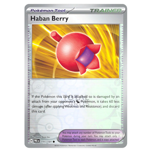 Haban Berry 111 Reverse Holo card from the Pokemon set Prismatic Evolutions