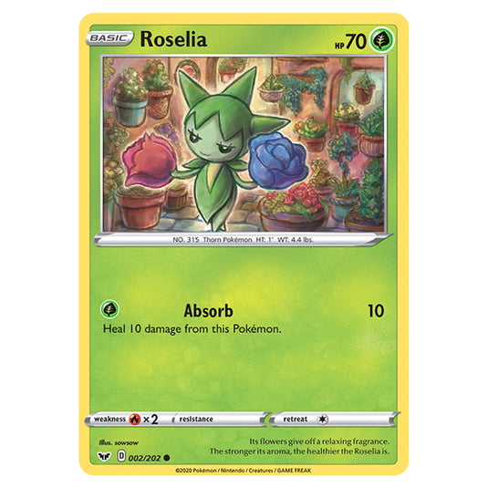 Pokemon - Sword & Shield - Base Set - Roselia - 002/202