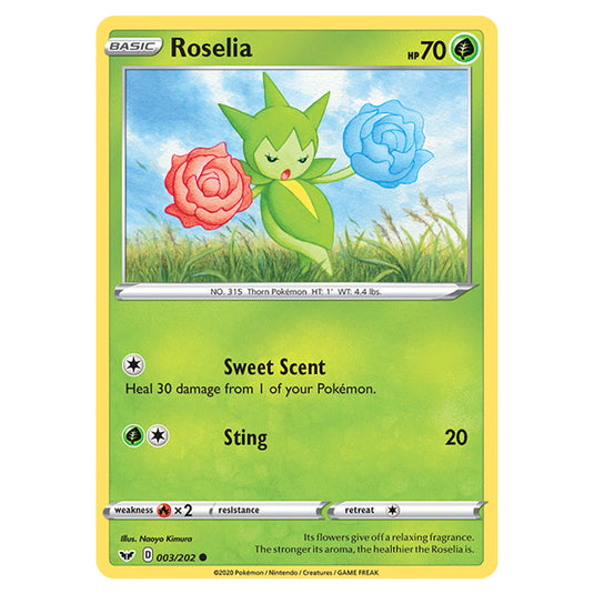 Pokemon - Sword & Shield - Base Set - Roselia - 003/202