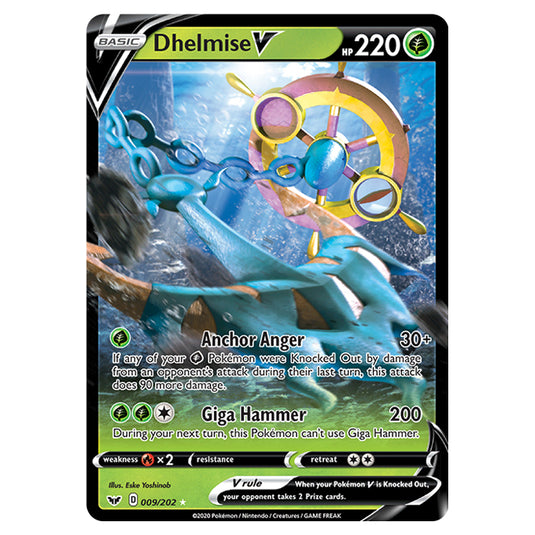 Pokemon - Sword & Shield - Base Set - Dhelmise-V - 009/202