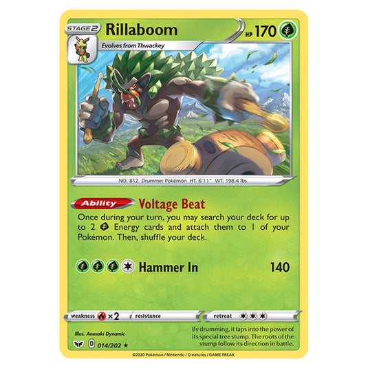 Pokemon - Sword & Shield - Base Set - Rillaboom - 014/202