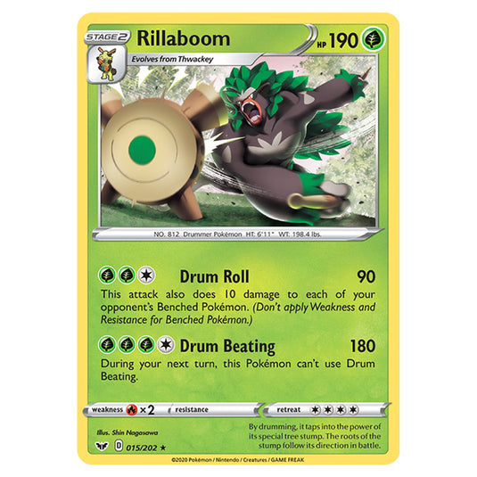 Pokemon - Sword & Shield - Base Set - Rillaboom - 015/202 Pokemon - Sword & Shield - Base Set - Rillaboom - 015/202