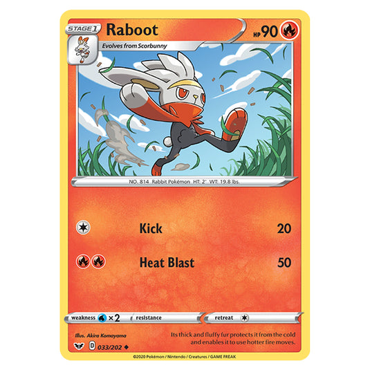 Pokemon - Sword & Shield - Base Set - Raboot - 033/202