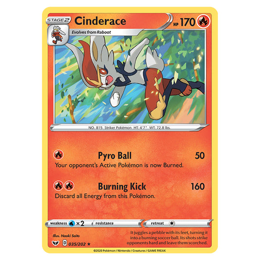 Pokemon - Sword & Shield - Base Set - Cinderace - 035/202