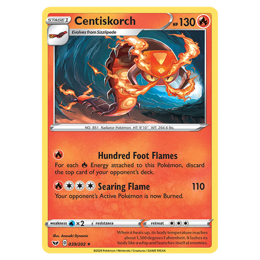 Pokemon - Sword & Shield - Base Set - Centiskorch - 039/202