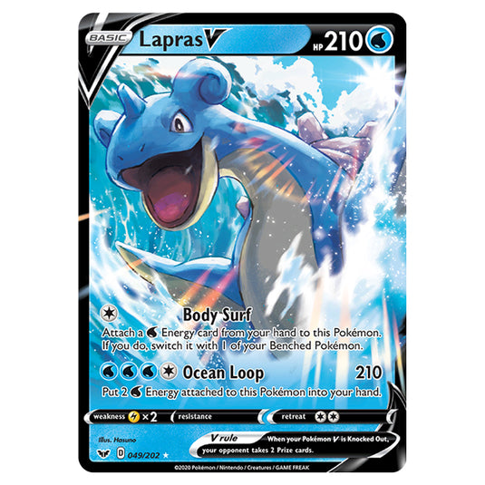 Pokemon - Sword & Shield - Base Set - Lapras-V - 049/202