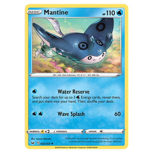 Pokemon - Sword & Shield - Base Set - Mantine - 052/202