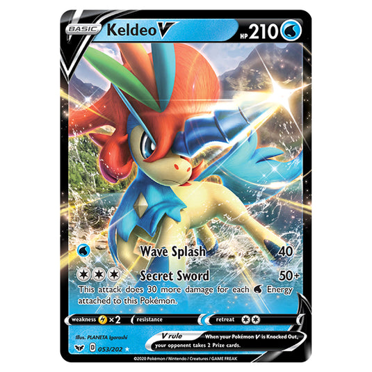 Pokemon - Sword & Shield - Base Set - Keldeo-V - 053/202