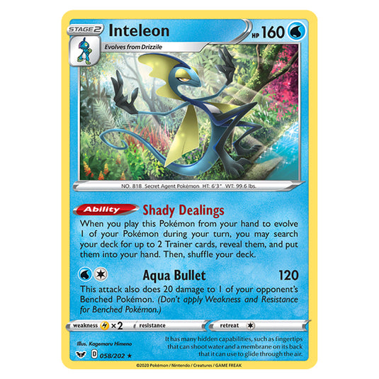 Pokemon - Sword & Shield - Base Set - Inteleon - 058/202