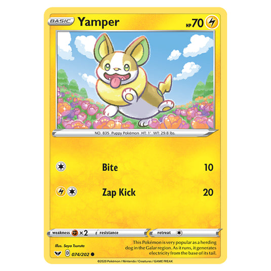 Pokemon - Sword & Shield - Base Set - Yamper - 074/202