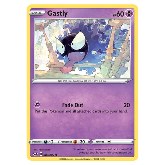 Pokemon - Sword & Shield - Base Set - Gastly - 083/202