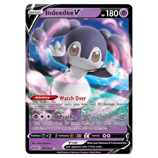 Pokemon - Sword & Shield - Base Set - Indeedee-V - 091/202