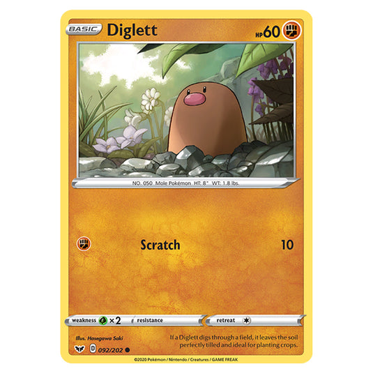 Pokemon - Sword & Shield - Base Set - Diglett - 092/202