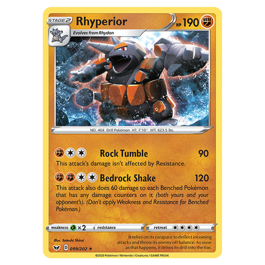 Pokemon - Sword & Shield - Base Set - Rhyperior - 099/202