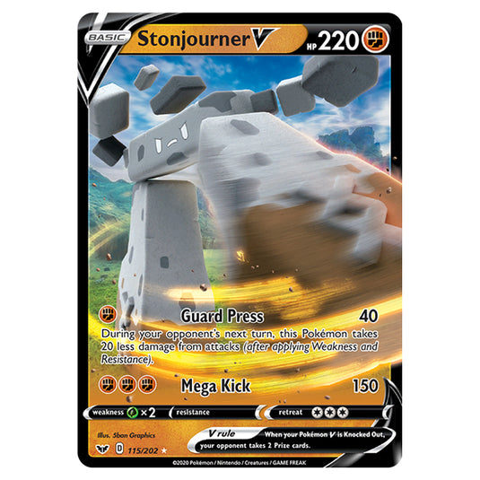 Pokemon - Sword & Shield - Base Set - Stonjourner-V - 115/202