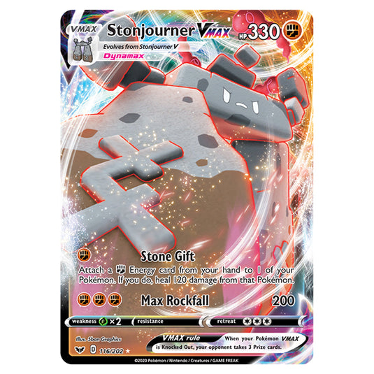 Pokemon - Sword & Shield - Base Set - Stonjourner-VMAX - 116/202