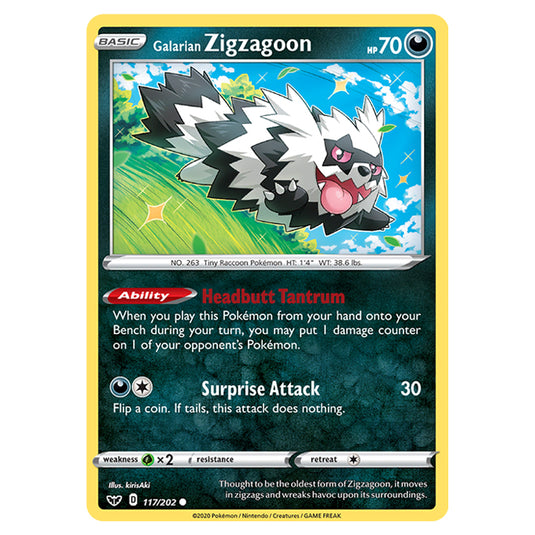 Pokemon - Sword & Shield - Base Set - Galarian Zigzagoon - 117/202