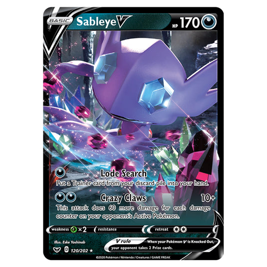 Pokemon - Sword & Shield - Base Set - Sableye-V - 120/202