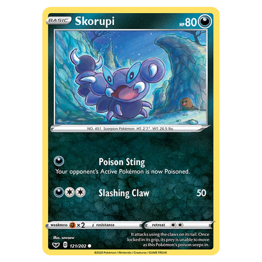 Pokemon - Sword & Shield - Base Set - Skorupi - 121/202