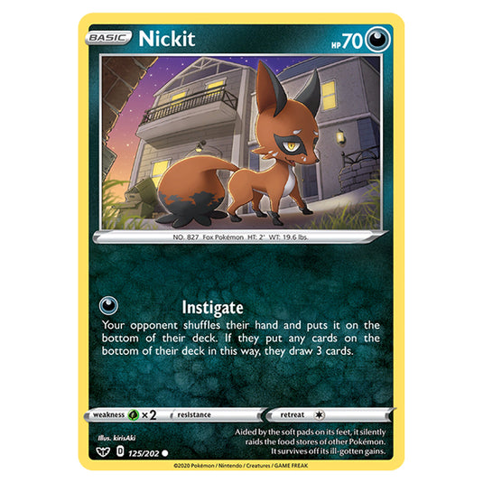 Pokemon - Sword & Shield - Base Set - Nickit - 125/202