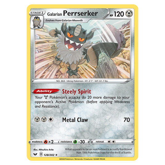 Pokemon - Sword & Shield - Base Set - Galarian Perrserker - 128/202