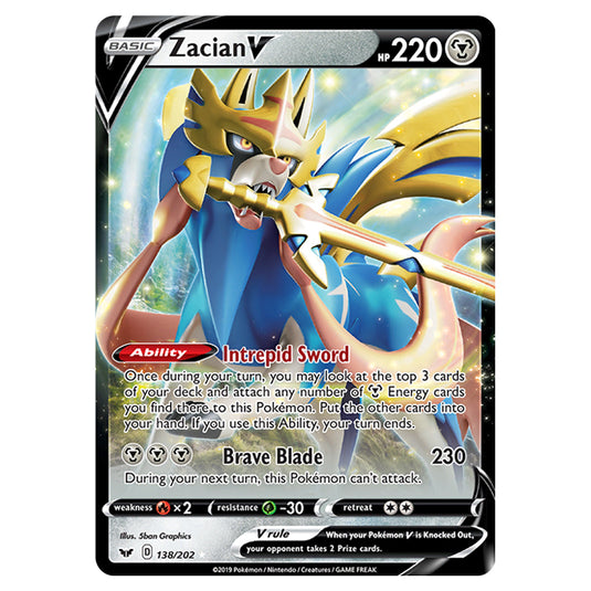 Pokemon - Sword & Shield - Base Set - Zacian-V - 138/202