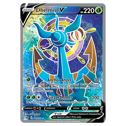 Pokemon - Sword & Shield - Base Set - Dhelmise-V - 187/202