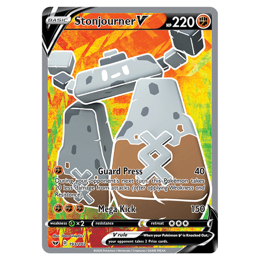 Pokemon - Sword & Shield - Base Set - Stonjourner-V - 193/202