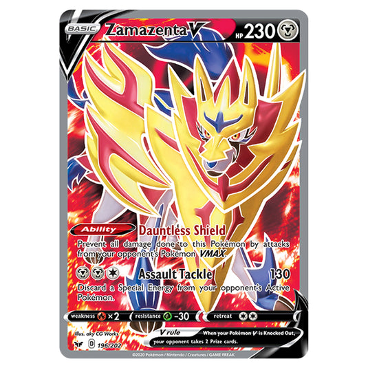 Pokemon - Sword & Shield - Base Set - Zamazenta-V - 196/202