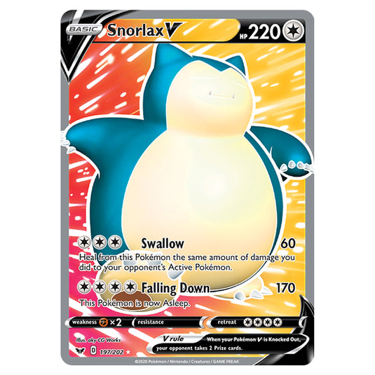 Pokemon - Sword & Shield - Base Set - Snorlax-V - 197/202