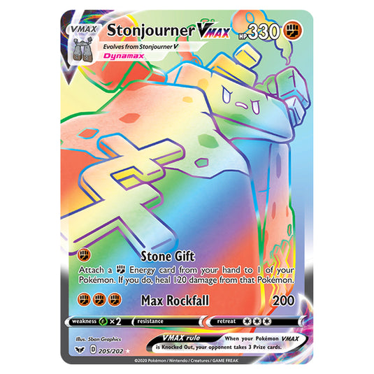 Pokemon - Sword & Shield - Base Set - Stonjourner-VMAX - 205/202
