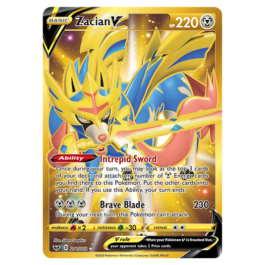 Pokemon - Sword & Shield - Base Set - Zacian-V - 211/202 Pokemon - Sword & Shield - Base Set - Zacian-V - 211/202