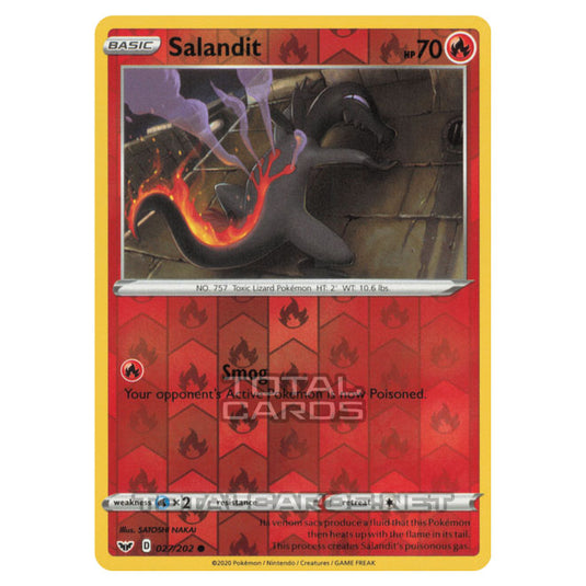 Pokemon - Sword & Shield - Base Set - Salandit - 027/202 - (Reverse Holo)