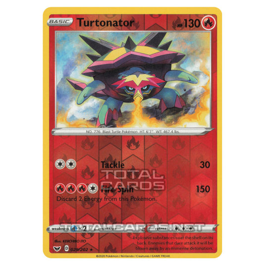 Pokemon - Sword & Shield - Base Set - Turtonator - 029/202 - (Reverse Holo)