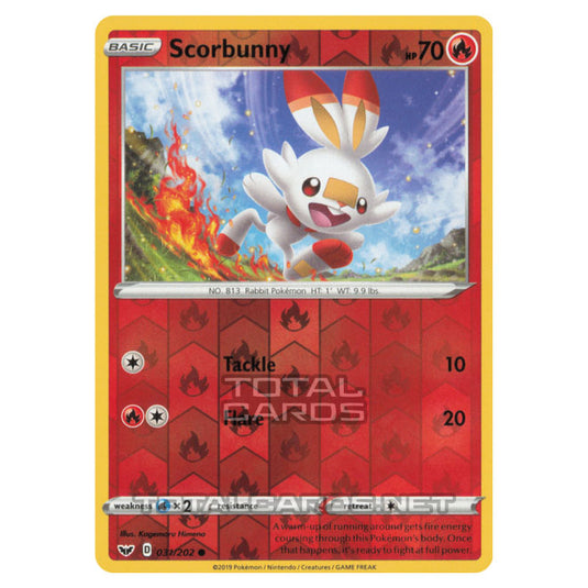 Pokemon - Sword & Shield - Base Set - Scorbunny - 031/202 - (Reverse Holo)