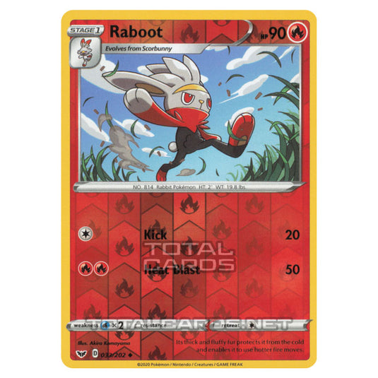 Pokemon - Sword & Shield - Base Set - Raboot - 033/202 - (Reverse Holo)