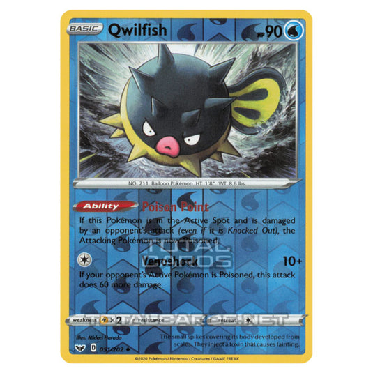 Pokemon - Sword & Shield - Base Set - Qwilfish - 051/202 - (Reverse Holo)