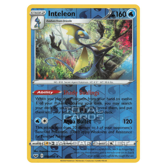 Pokemon - Sword & Shield - Base Set - Inteleon - 058/202 - (Reverse Holo)