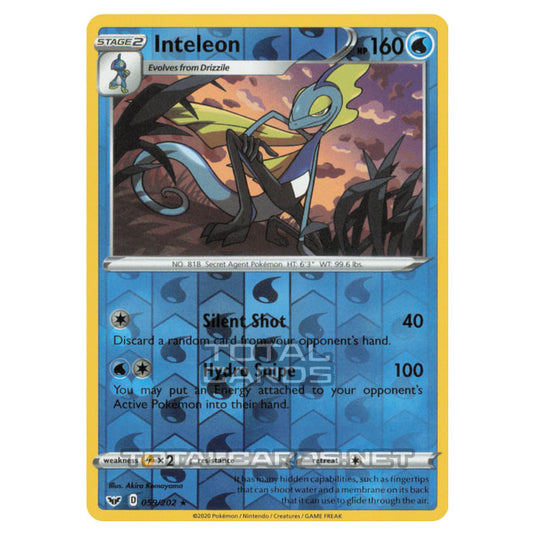 Pokemon - Sword & Shield - Base Set - Inteleon - 059/202 - (Reverse Holo)