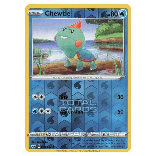 Pokemon - Sword & Shield - Base Set - Chewtle - 060/202 - (Reverse Holo)