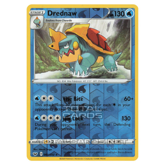 Pokemon - Sword & Shield - Base Set - Drednaw - 061/202 - (Reverse Holo)