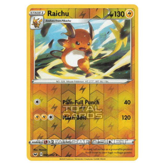 Pokemon - Sword & Shield - Base Set - Raichu - 066/202 - (Reverse Holo)