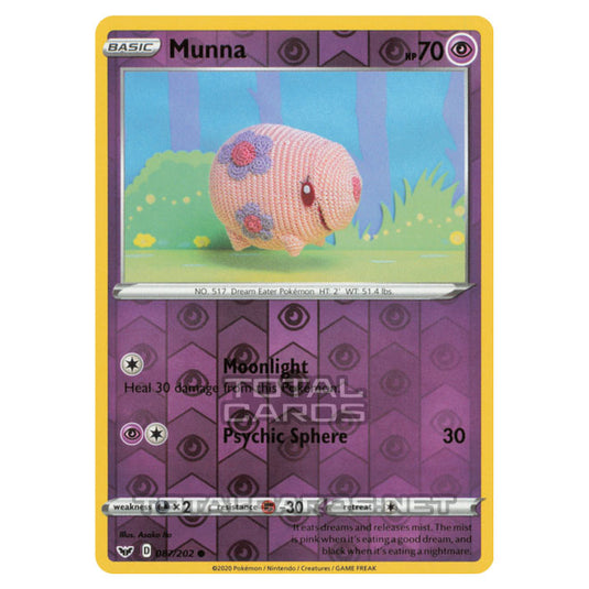 Pokemon - Sword & Shield - Base Set - Munna - 087/202 - (Reverse Holo)