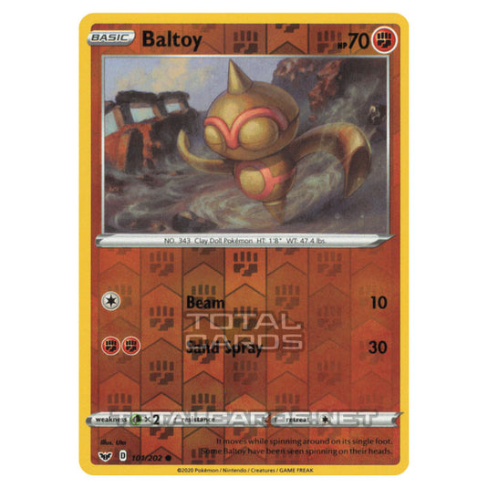 Pokemon - Sword & Shield - Base Set - Baltoy - 101/202 - (Reverse Holo Pokemon - Sword & Shield - Base Set - Baltoy - 101/202 - (Reverse Holo