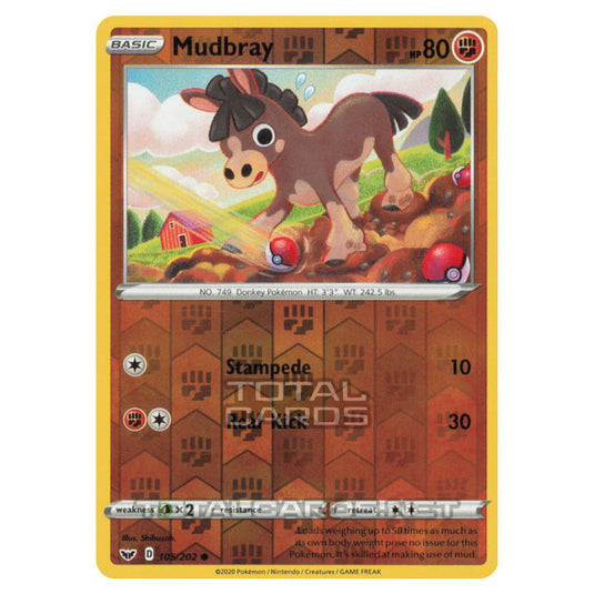 Pokemon - Sword & Shield - Base Set - Mudbray - 105/202 - (Reverse Holo)