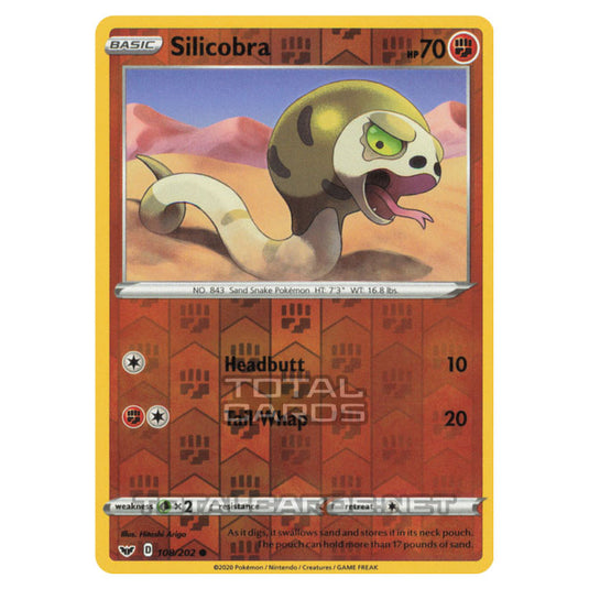 Pokemon - Sword & Shield - Base Set - Silicobra - 108/202 - (Reverse Holo)