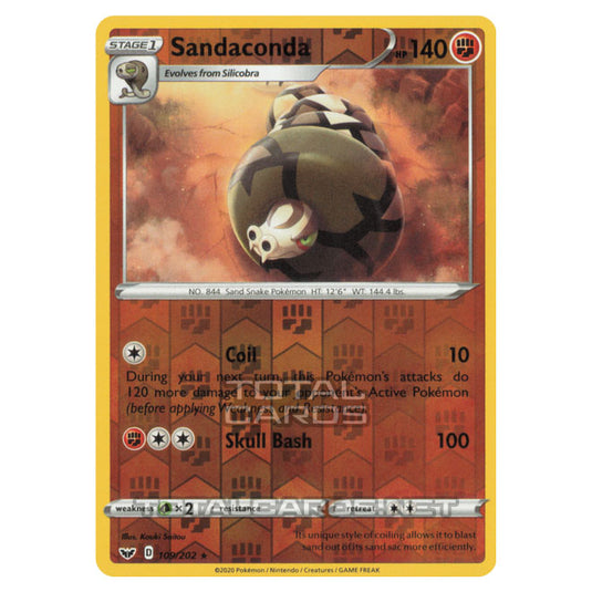 Pokemon - Sword & Shield - Base Set - Sandaconda - 109/202 - (Reverse Holo)