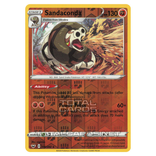 Pokemon - Sword & Shield - Base Set - Sandaconda - 110/202 - (Reverse Holo)